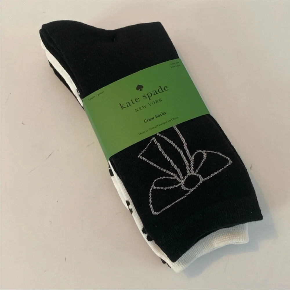 NWT Kate Spade 3 Pk of Crew Socks
